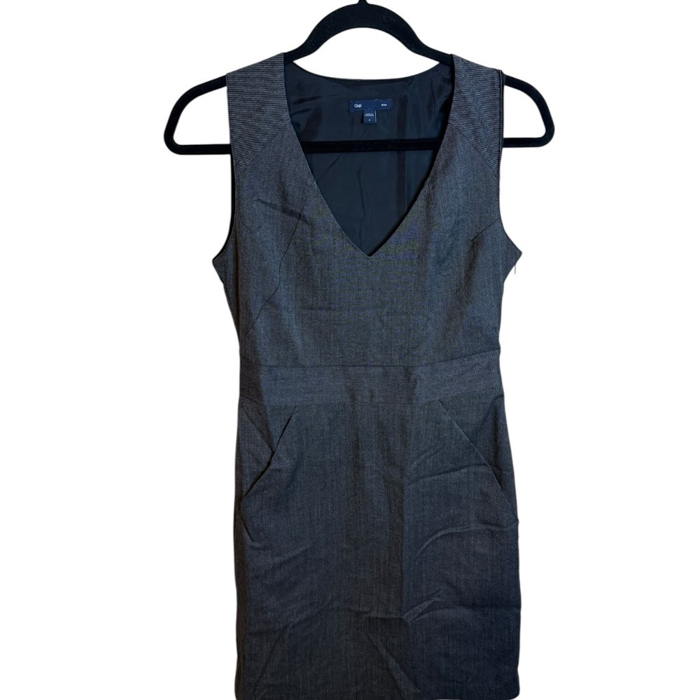 Gap Dark Gray V-Neck Career Sheath Dress